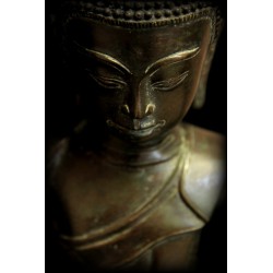 Großer seltener Awa-Buddha aus Bronze „Heilender Lehrer“ – Burma, 18. Jahrhundert, 56 cm - BR236