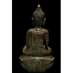 Large Rare Awa Buddha in Bronze “Healing Teacher” (Bhaisajyaguru) – Burma, 18th Century, 56 cm - BR236