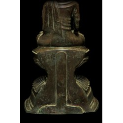 Großer seltener Awa-Buddha aus Bronze „Heilender Lehrer“ – Burma, 18. Jahrhundert, 56 cm - BR236