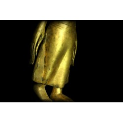 Antique Walking Buddha in Wood – Laos, 17th–18th Century, 105 cm - T137