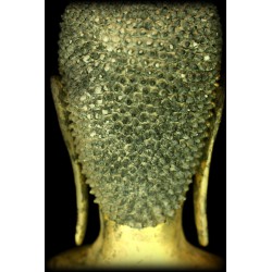 Antiker gehender Buddha aus Holz – Laos, 17.–18. Jahrhundert, 105 cm - T137