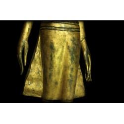 Antique Walking Buddha in Wood – Laos, 18th–19th Century, 105 cm - T138