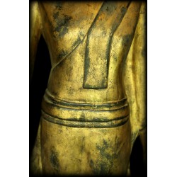 Antique Walking Buddha in Wood – Laos, 18th–19th Century, 105 cm - T138