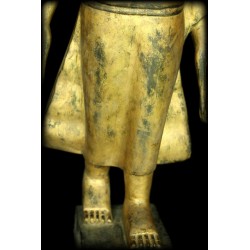 Antique Walking Buddha in Wood – Laos, 18th–19th Century, 105 cm - T138