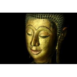 Antiker stehender Buddha aus Holz – Laos, 18.–19. Jahrhundert, 105 cm - T138