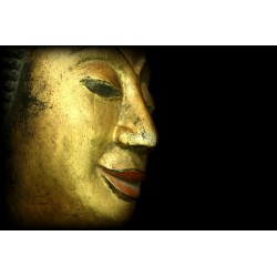 Antiker stehender Buddha aus Holz – Laos, 18.–19. Jahrhundert, 105 cm - T138