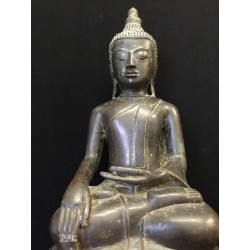 Large Awa Buddha in Bronze “Earth Touching” Pose – Burma, 18th Century, 43 cm - BR238