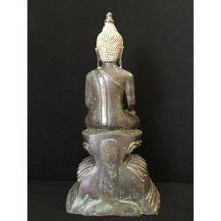 Large Awa Buddha in Bronze “Earth Touching” Pose – Burma, 18th Century, 43 cm - BR238