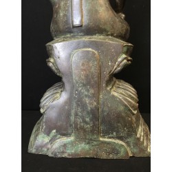 Large Awa Buddha in Bronze “Earth Touching” Pose – Burma, 18th Century, 43 cm - BR238