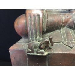 Large Rare Shan Buddha in Bronze with Elephant – Burma, 18th Century, 63 cm - BR240