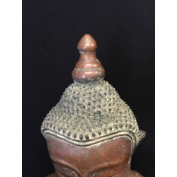 Großer seltener Shan-Buddha aus Bronze mit Elefant – Burma, 18. Jahrhundert, 63 cm - BR240