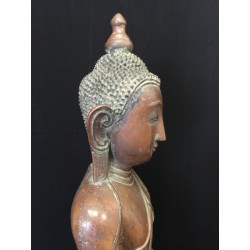 Großer seltener Shan-Buddha aus Bronze mit Elefant – Burma, 18. Jahrhundert, 63 cm - BR240