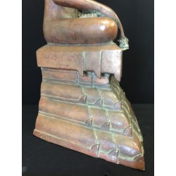 Large Rare Shan Buddha in Bronze with Elephant – Burma, 18th Century, 63 cm - BR240