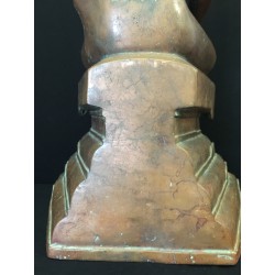 Großer seltener Shan-Buddha aus Bronze mit Elefant – Burma, 18. Jahrhundert, 63 cm - BR240