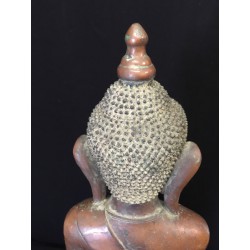 Großer seltener Shan-Buddha aus Bronze mit Elefant – Burma, 18. Jahrhundert, 63 cm - BR240