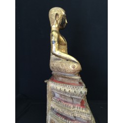 Large Bangkok Buddha in Gilt Bronze on Throne – Thailand, 19th Century, 56 cm - BR254