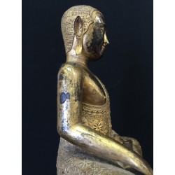 Large Bangkok Buddha in Gilt Bronze on Throne – Thailand, 19th Century, 56 cm - BR254