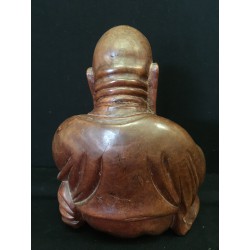 Happy Buddha aus Hartholz mit Einlegearbeiten – Thailand, 20. Jahrhundert - AND264