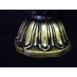 Antiker Shan-Buddha aus Bronze – „Die Erde als Zeugin rufen“, großer Lotusthron - BR102