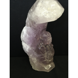 Stehender Happy Buddha aus Amethyst – Burma, 20. Jahrhundert - AND267