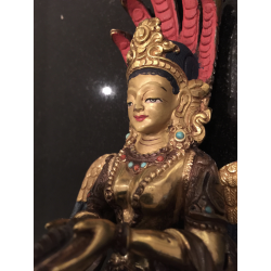 Rare Naga Kanya Figure with Coral and Gilt Face – Nepal/Bhutan, 13 cm - BR292