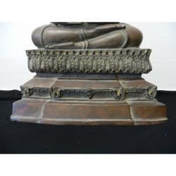 Antique Happy Buddha in Bronze – Burma, Late 19th Century, 42 cm, Beautiful Patina - BR107