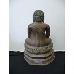 Antiker Happy Buddha aus Bronze – Burma, Ende 19. Jahrhundert, 42 cm, schöne Patina - BR107