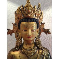 Rare Large Dipankara Buddha in Bronze/Copper with Fire Gilding – Nepal, 51 cm - BR296
