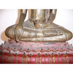 Bronzemönch auf Thron aus der Bangkok-Periode - Munke-018