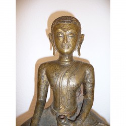 Bronze Monk on Throne from the Bangkok Period – Thailand - Munke-018