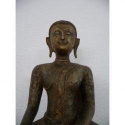 Bronzemönch auf Thron aus der Bangkok-Periode - Munke-018