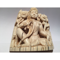 Seated Buddha with Disciples in Ivory – India, Early 20th Century - AND286