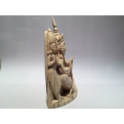 Seated Buddha with Disciples in Ivory – India, Early 20th Century - AND286