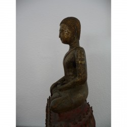 Bronzemönch auf Thron aus der Bangkok-Periode - Munke-018