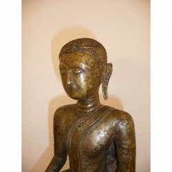 Bronzemönch auf Thron aus der Bangkok-Periode - Munke-018