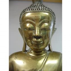 Außergewöhnlich seltener Awa-Buddha aus Silberbronze – Burma, 18. Jahrhundert, 50 cm - BR119