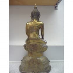 Extremely Rare Awa Buddha in Silvered Bronze – Burma, 18th Century, 50 cm - BR119