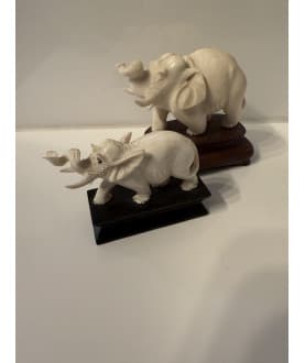 Carved Ivory Elephants on Stands – Burma, 20th Century - AND174