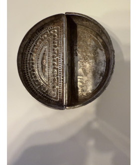 Antique Half Moon Silver Box with Animal Motifs – Sil-0121