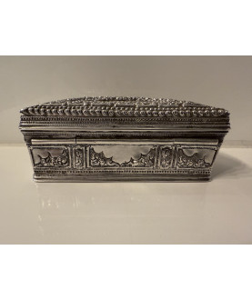 Antique Half Moon Silver Box with Animal Motifs – Sil-0121