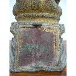 Antique Bangkok Buddha in Gilt Bronze with Inscription – Thailand, Late 19th Century, 35 cm - BR179