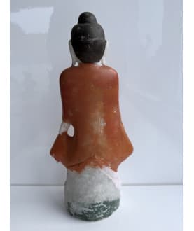 Antiker stehender Mandalay-Buddha aus Alabaster – Burma, 19. Jahrhundert, 37 cm - A151