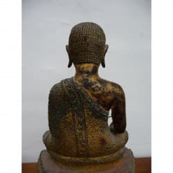 Antique Bangkok Buddha in Gilt Bronze with Inscription – Thailand, Late 19th Century, 35 cm - BR179