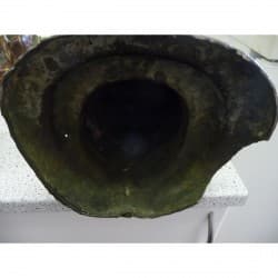 Antiker Buddha aus dunkel patinierter Bronze auf Thron – Burma, 18. Jahrhundert, 41 cm - BR127