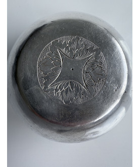 Water Silver Bowl with Floral Band – Sil-0126