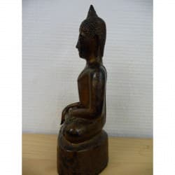 Antiker Buddha aus teilweise vergoldeter Bronze mit Inschrift – Thailand, 18. Jahrhundert, 17 cm - BR128