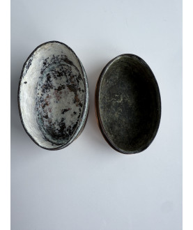 Antike Kupfer Limettenbox mit Fischmotiv – Sil-0146