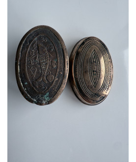 Antique Copper Lime Box with Fish Motif – Sil-0146