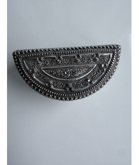 Antique Half Moon Silver Box with Dragon – Sil-0152