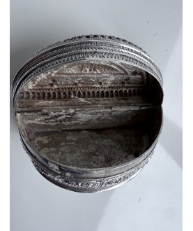 Antique Half Moon Silver Box with Dragon – Sil-0152